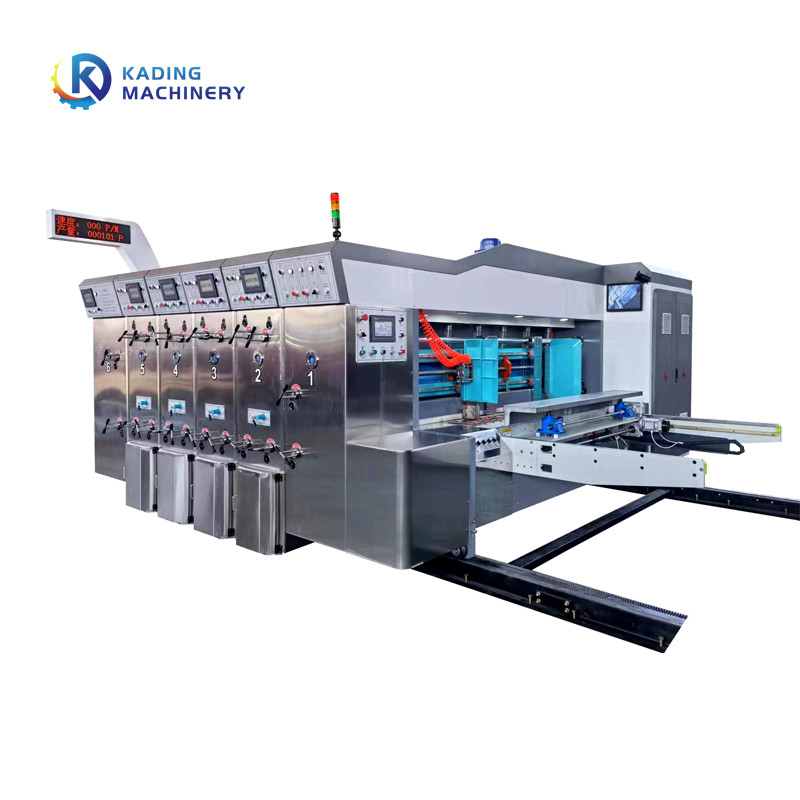 1-6 Farbe-Flexo-Druckmaschine für gewölbten Karton mit Phasen-Anpassungs-Struktur und Farbkasten-System