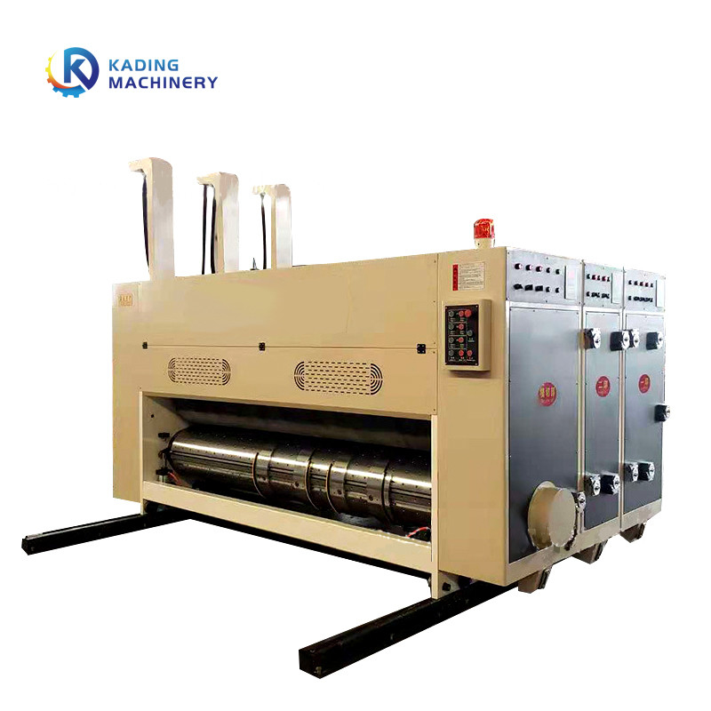 Die Kettenfütterung kartonieren Druck-Maschine mit dem Druck des kerbenden Stempelschneidens für gewölbten Kasten