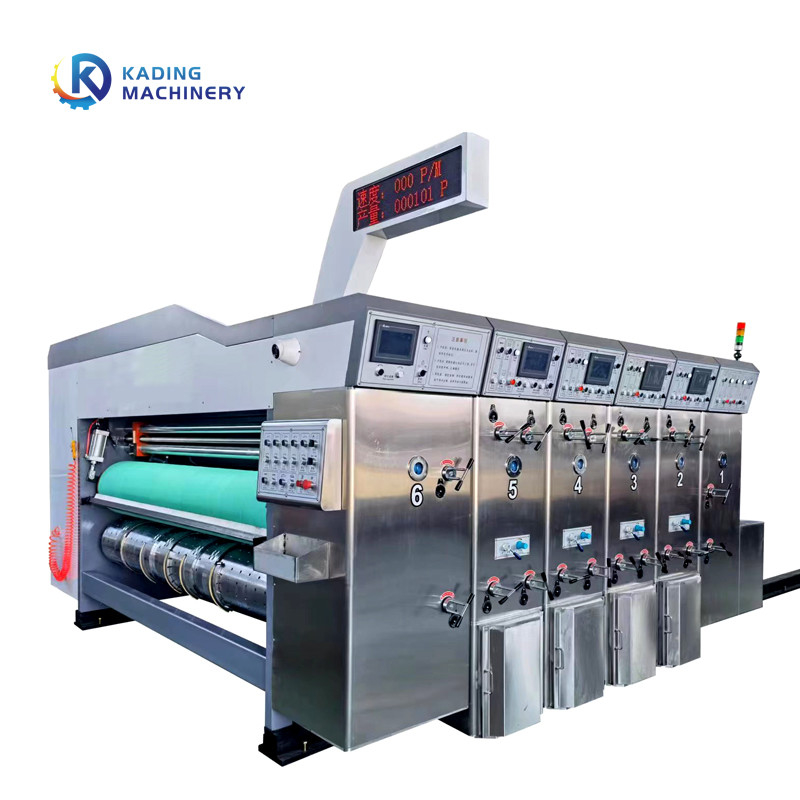 Vollautomatischer Karton-Kasten-stempelschneidene Maschine mit dem 5 Farbdrucker And Slotter