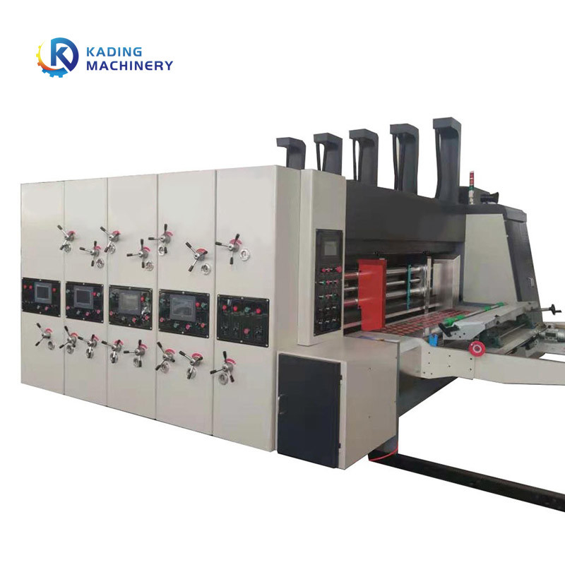 Wasserbasierte Tinte Flexo Wellkartondruckmaschine Rotationsdüsenschneiden
