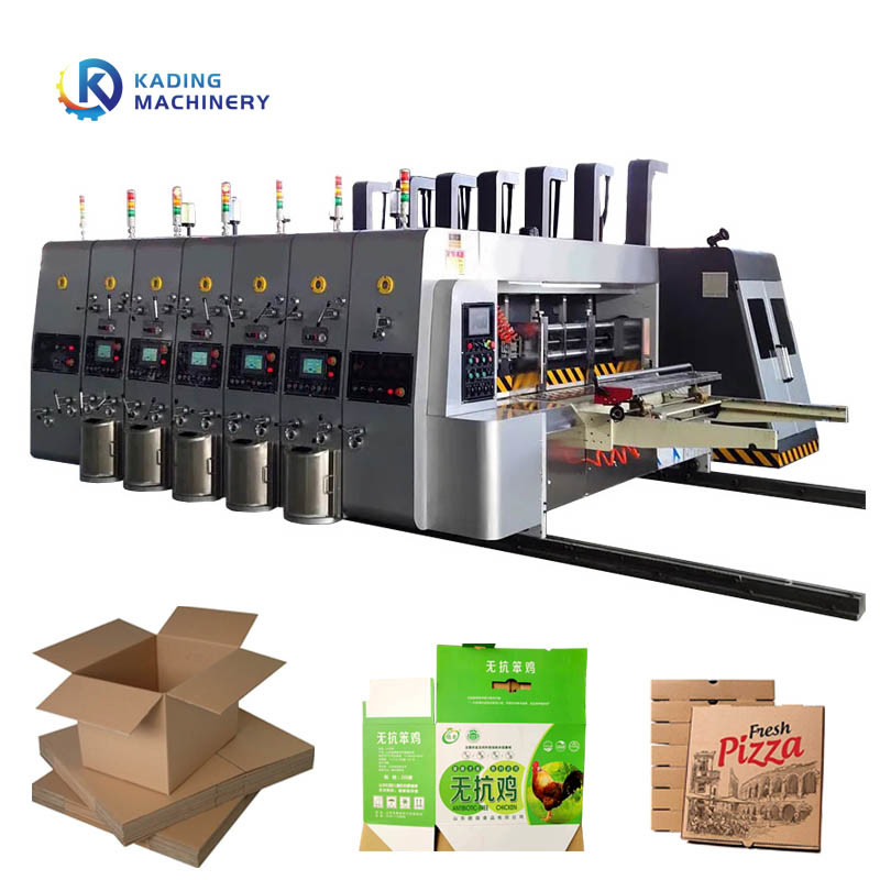 Automatische Blei-Kanten-Fütterung Wellpappe-Box-Druckmaschine zur Herstellung von Pizza-Boxen