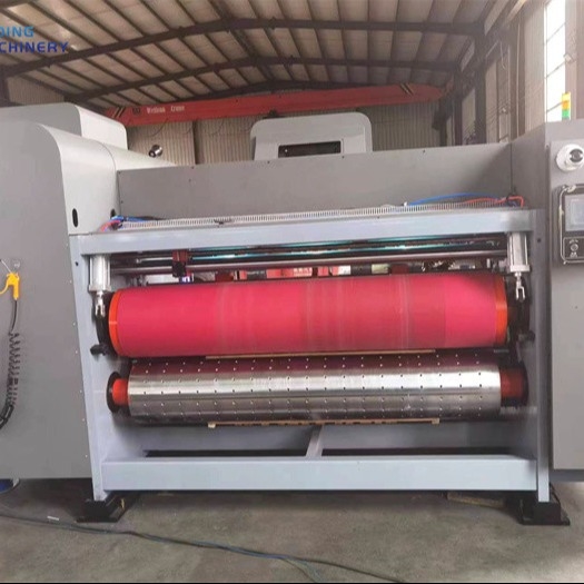 Wasserbasierte Tinte Flexo Wellkartondruckmaschine Rotationsdüsenschneiden